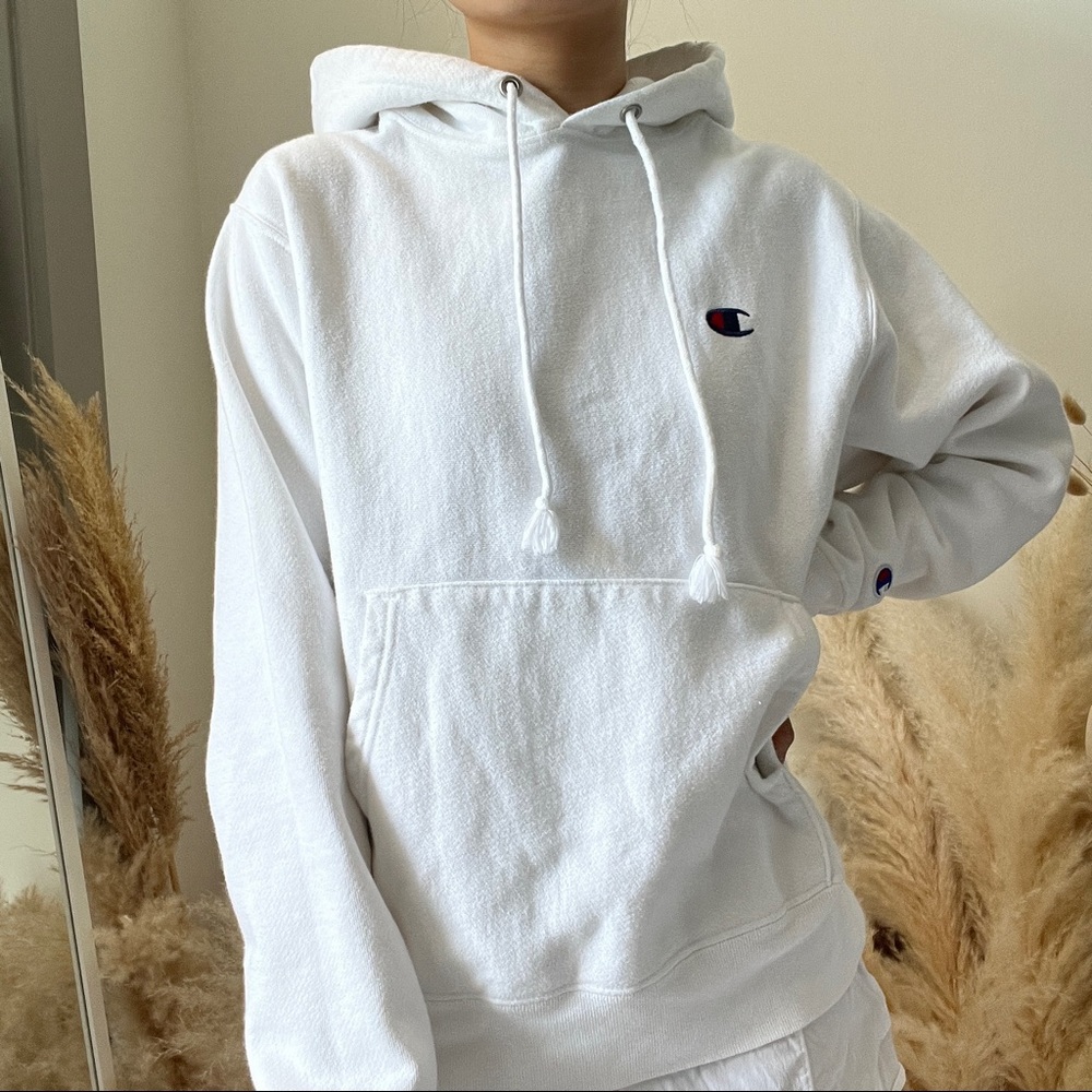 Champion Vintage Reverse Weave White Hoodie - Picture 2 of 16